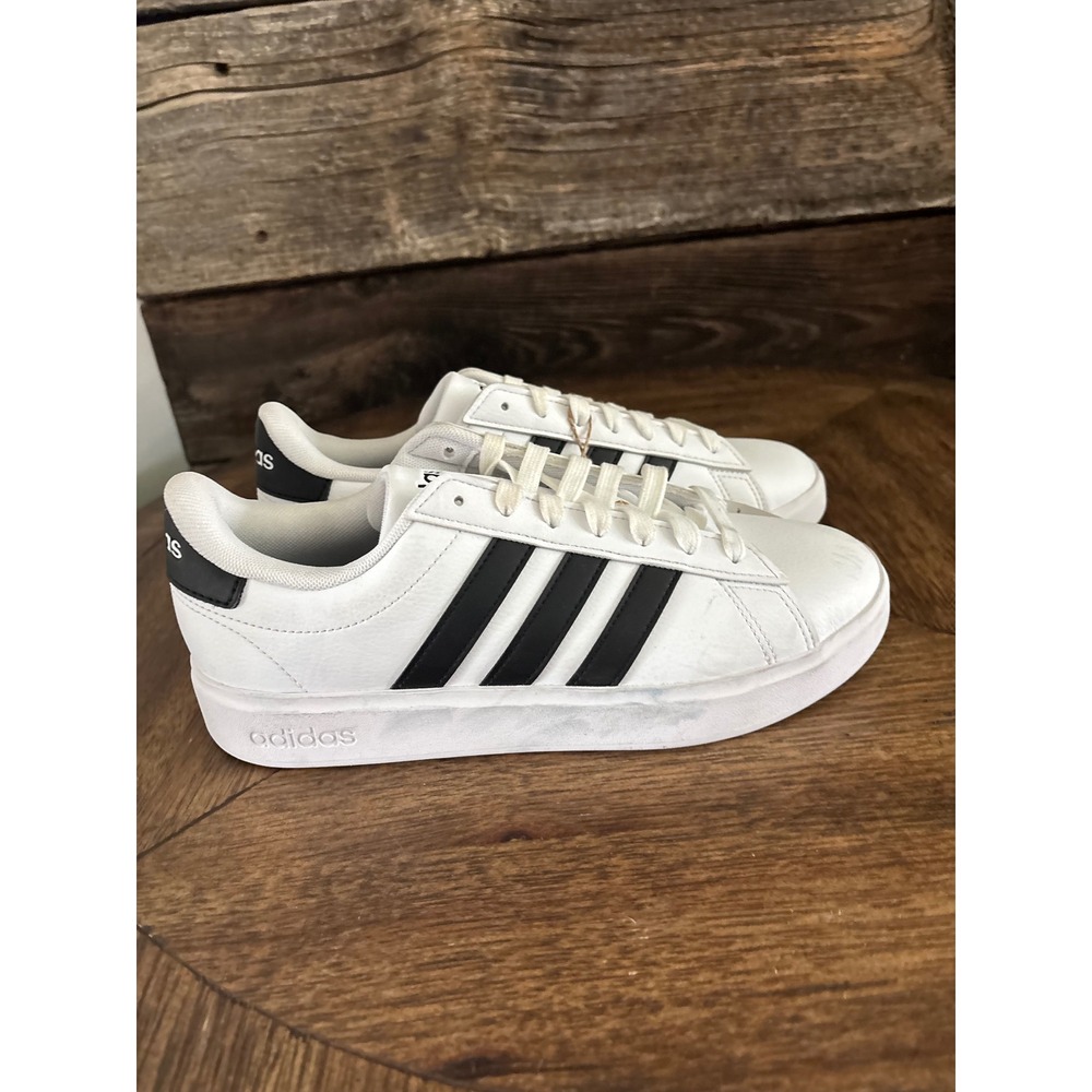 Adidas Grand Court 2.0 White Black Sneakers GW9214 Mens 8 Womens 9.5